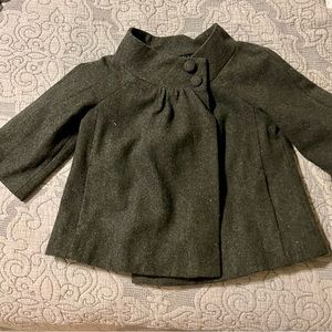 Cropped sleeve wool jacket